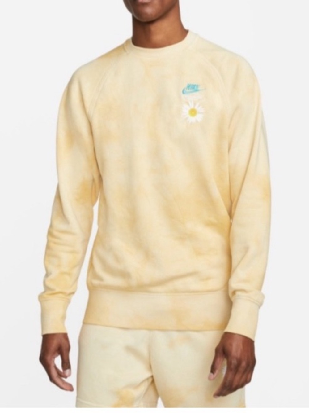 Nike sweatshirt crew yellow hoodie have a Nike day sun flower daisy floral